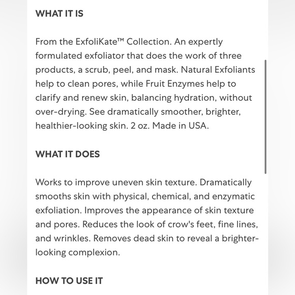 Kate Somerville ExfoliKate Intensive Exfoliating Treatment 2 oz. NIB - Picture 5 of 12